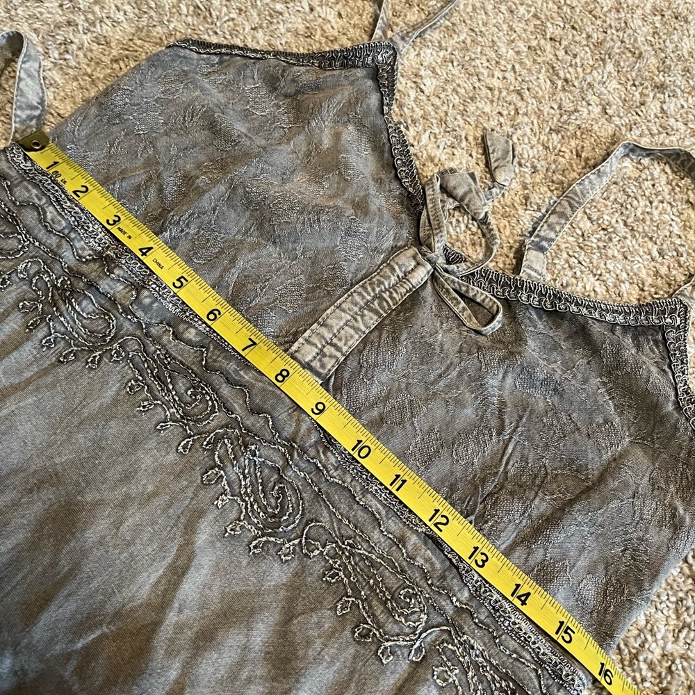 Elegant 🌞 SAKKS gray Lace-Trimmed sundress - Picture 11 of 12